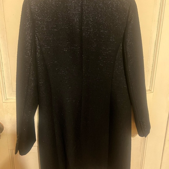 Talbots petite black textured structured single breasted pea coat, size 6P - Picture 3 of 7